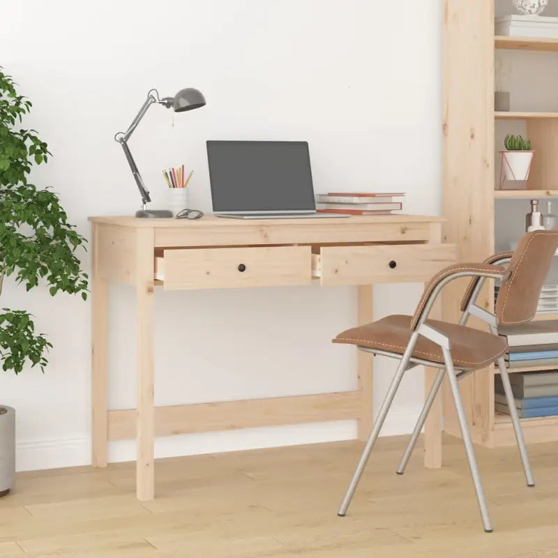 Houten bureau van massief grenenhout voor een elegante studeer- of werkruimte - Bureaus