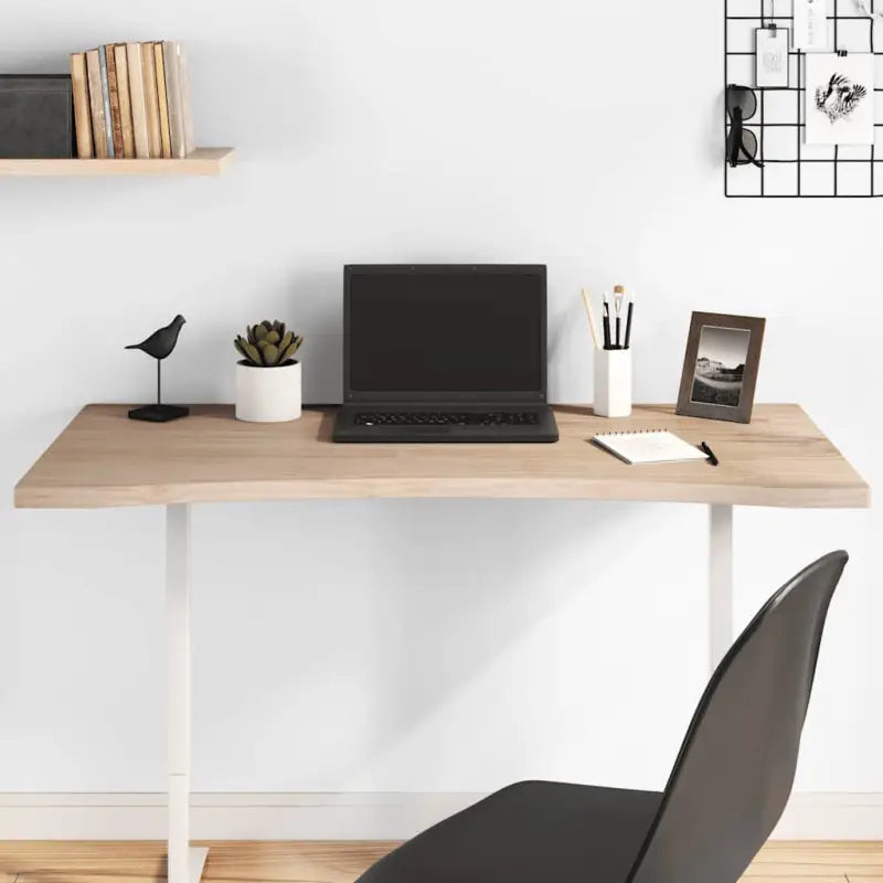 Houten bureaublad van massief grenenhout met natuurlijke rand - Naturel / 100 x 60 x 2.5 cm - Onderdelen en accessoires