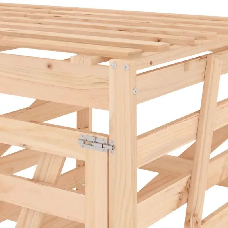 Houten containerberging voor afvalbakken van massief grenenhout - Natuurlijk grenenhout / 1 - Containerbergingen