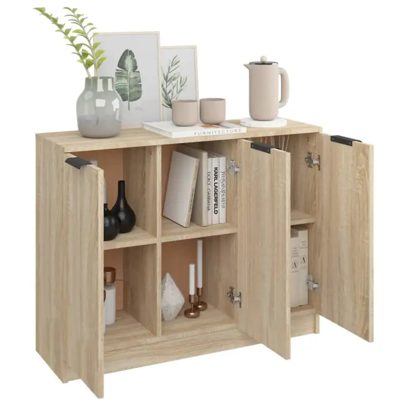 Houten Dressoir met bewerkt hout en stevig blad voor moderne charme - Dressoirs & buffetkasten