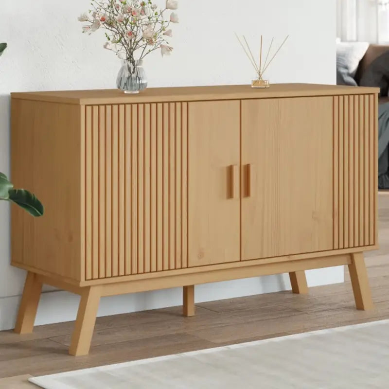 Houten dressoir met massief grenenhout en Scandinavisch design - Bruin / 1 - Dressoirs & buffetkasten