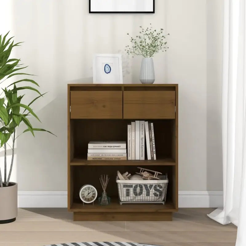 Houten Dressoir met Massief Grenenhout voor Slaapkamer of Woonkamer - Honingbruin / 1 - Dressoirs & buffetkasten