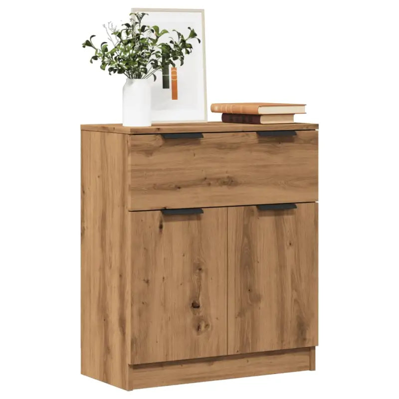 Houten dressoir van bewerkt hout met stevig blad voor een moderne uitstraling - artisanaal eikenkleurig / 1 - Dressoirs