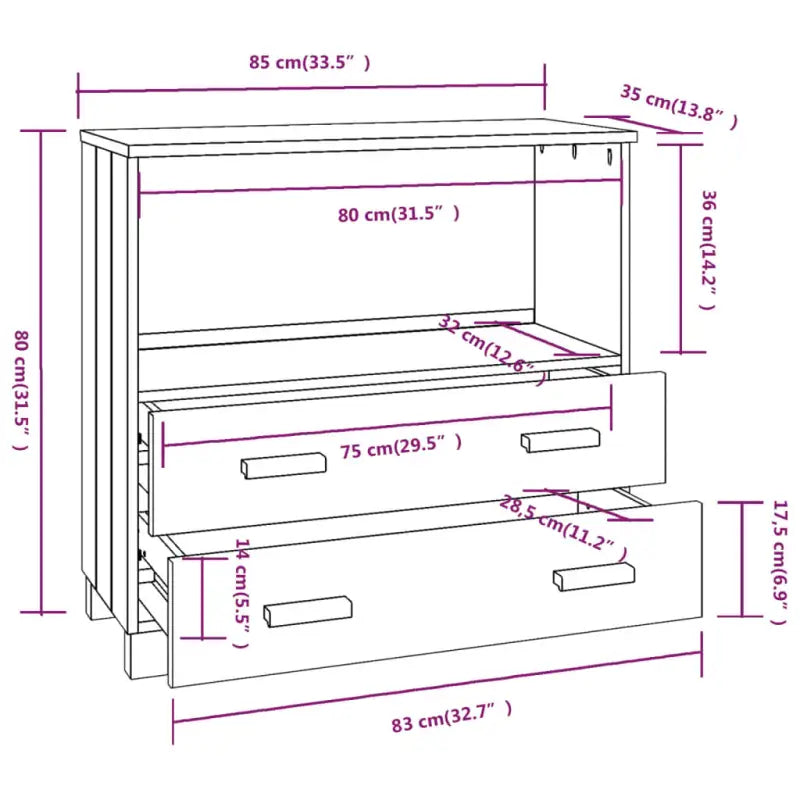Houten Dressoir van massief Grenenhout voor een stijlvolle inrichting - Dressoirs & buffetkasten