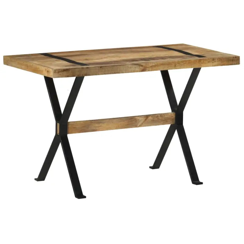 Houten eettafel van massief gerecycled hout in industriële stijl - 120 x 60 x 76 cm / 1 / Ruw mangohout - Eettafels