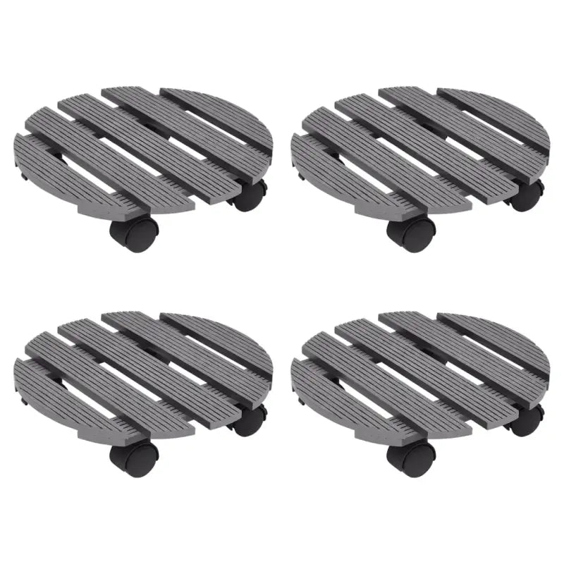 Houten en kunststof plantentrolleys voor binnen en buiten - Grijs / 4 / Rond - Plantenstandaarden