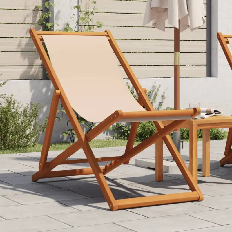 Houten frame tuinstoel voor tuin strand en camping - Beige / 1 / Zonder armleuning - Tuinstoelen