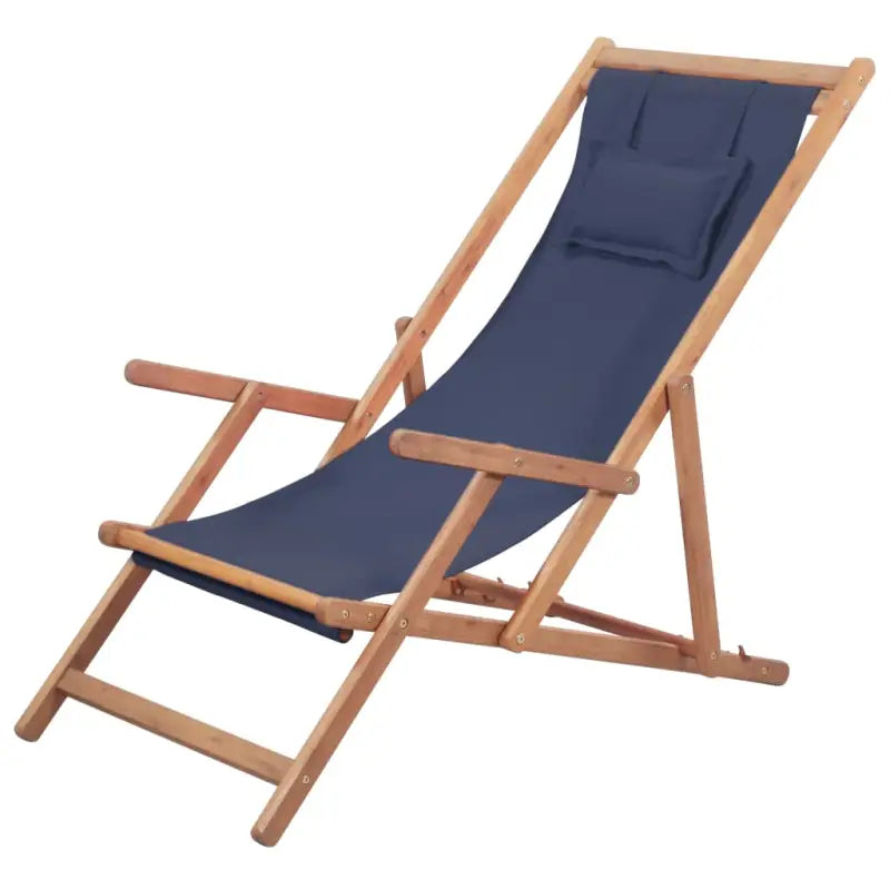 Houten frame tuinstoel voor tuin strand en camping - Blauw / 1 / Met armleuning - Tuinstoelen