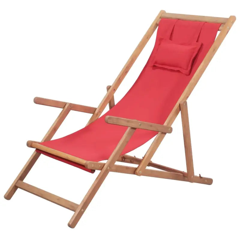 Houten frame tuinstoel voor tuin strand en camping - Rood / 1 / Met armleuning - Tuinstoelen