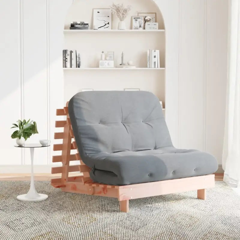 Houten futon slaapbank met verstelbare rugleuning voor comfort en veelzijdigheid - Natuurlijk douglashout / 100 x 206 x