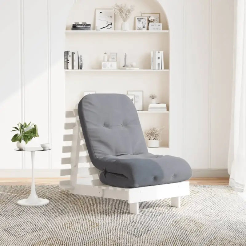 Houten futon slaapbank met verstelbare rugleuning voor comfort en veelzijdigheid - Wit / 60 x 206 x 11 cm - Futons