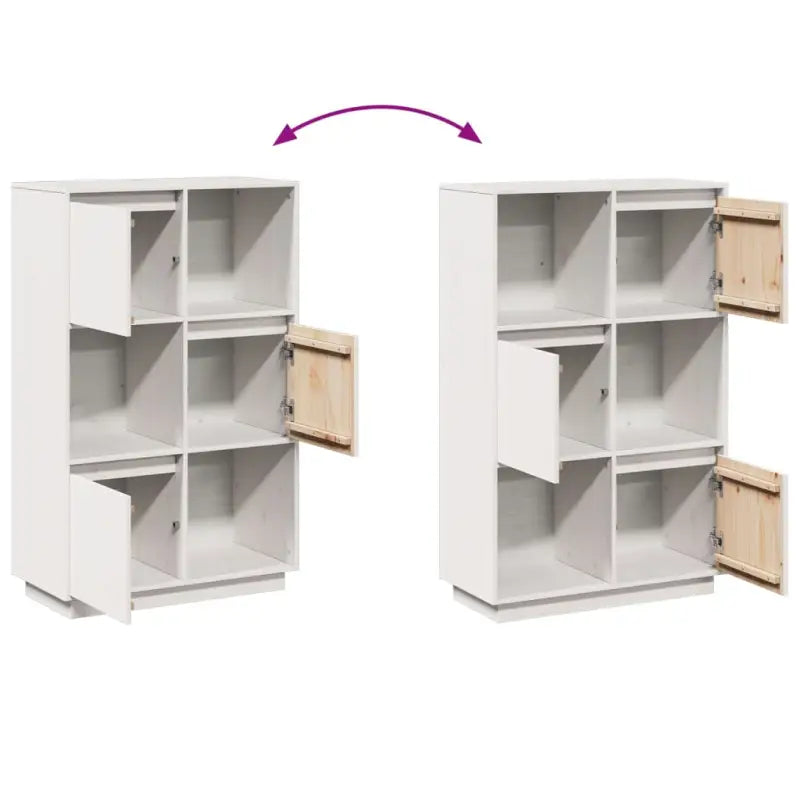 Houten hoge kast van massief grenenhout met rustieke uitstraling - Dressoirs & buffetkasten