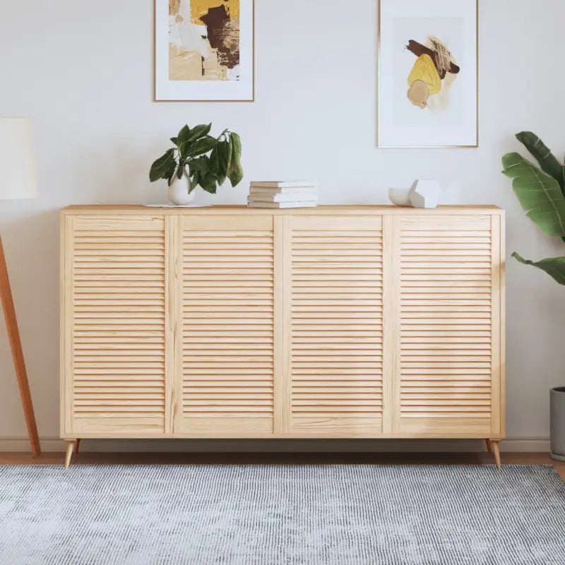 Houten kastdeuren van massief grenenhout met lamellen voor luchtcirculatie - Naturel / 99.3 x 49.4 cm / 4 - Kastdeuren