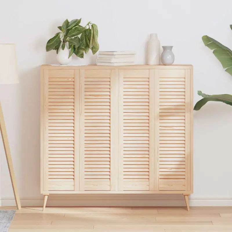 Houten kastdeuren van massief grenenhout met lamellen voor luchtcirculatie - Naturel / 99.3 x 49.4 cm / 2 - Kastdeuren