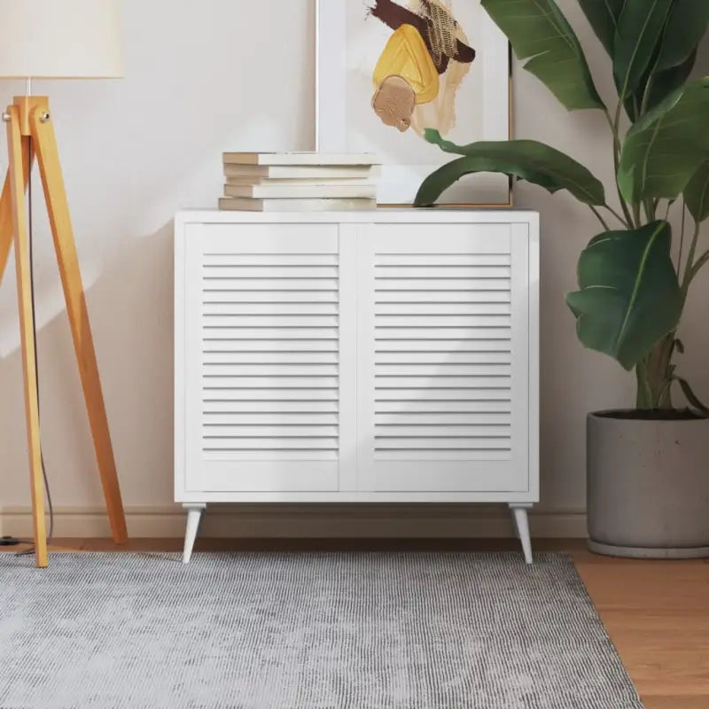 Houten kastdeuren van massief grenenhout met lamellen voor luchtcirculatie - Wit / 61.5 x 39.4 cm / 2 - Kastdeuren