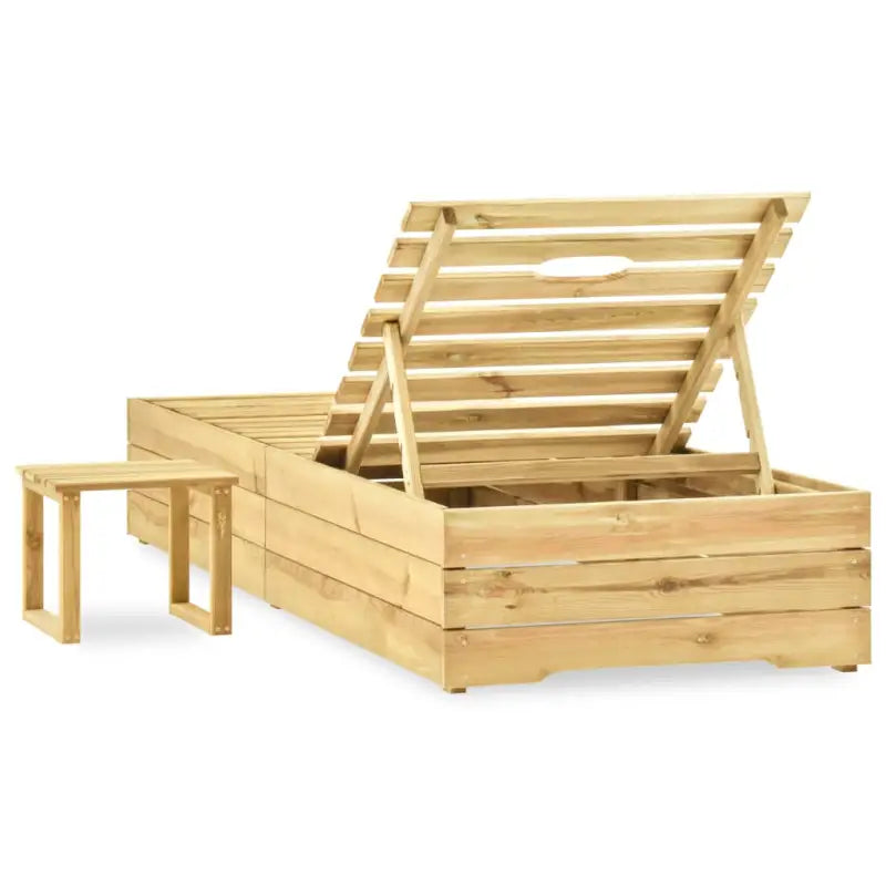 Houten loungebed voor tuin of terras met rustieke charme - Ligstoelen