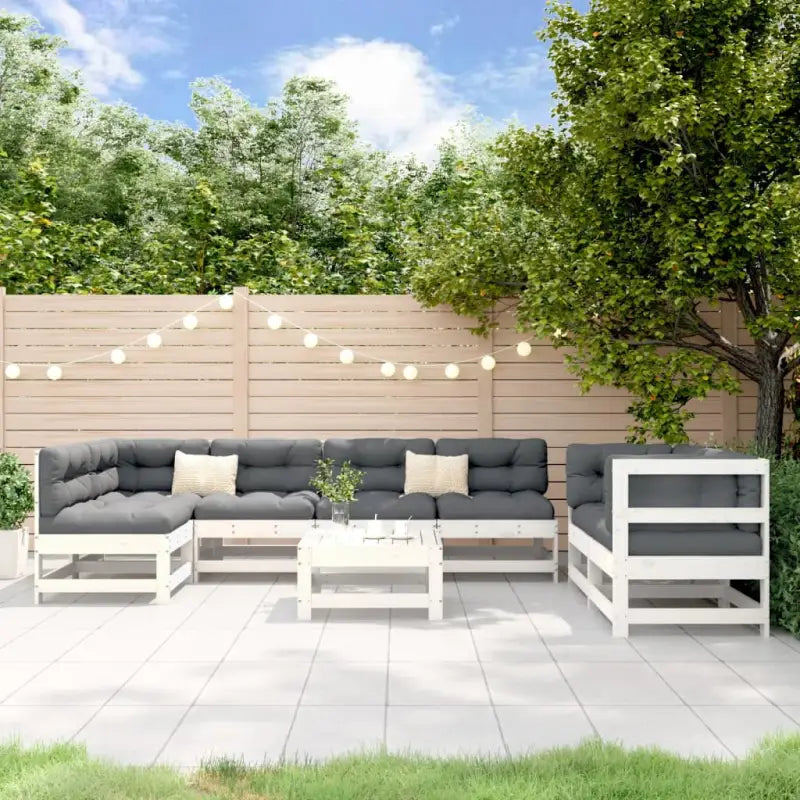 Houten loungeset in massief grenenhout voor je tuin of terras - Wit grenenhout - Tuinsets