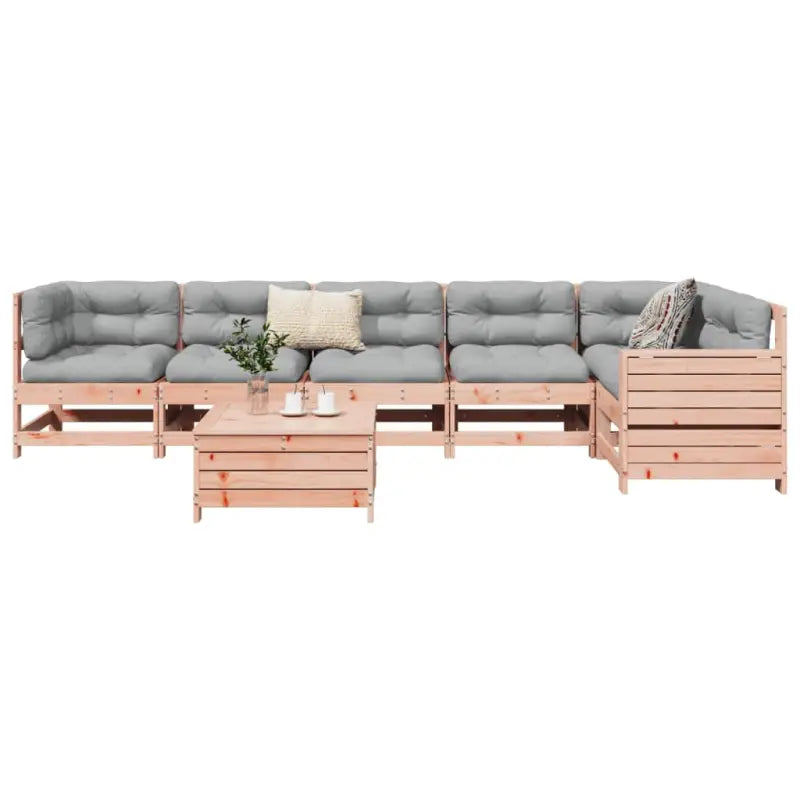 Houten loungeset van massief grenenhout met modulair ontwerp - Natuurlijk douglashout - Tuinsets