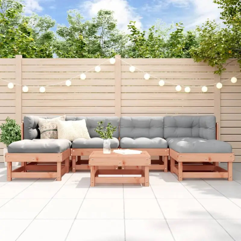Houten loungeset van massief grenenhout voor in de tuin of terras - Natuurlijk douglashout - Tuinsets