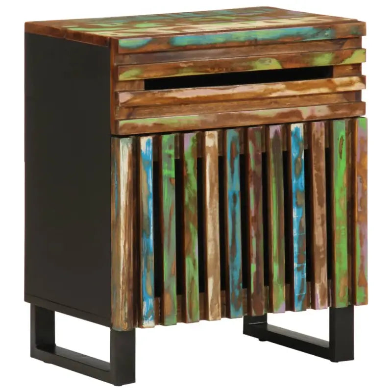 Houten nachtkastje van massief mangohout voor een stoer interieur - Multikleur / 1 / Massief acaciahout - Nachtkastjes