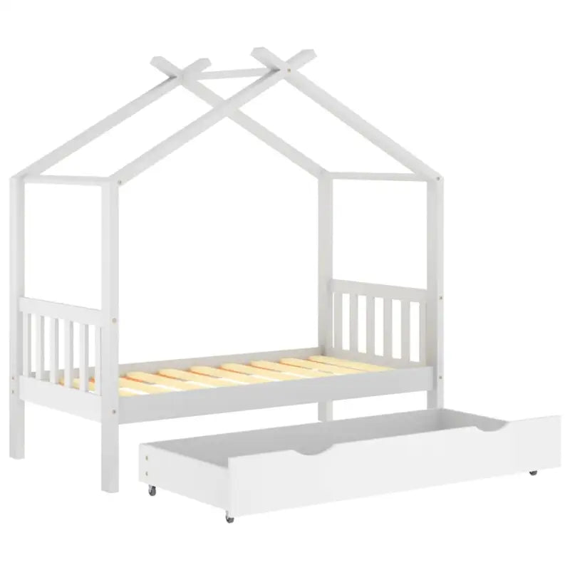 Houten peuterbed met lade in massief grenenhout met boomhut-stijl - Peuter- & kinderbedden