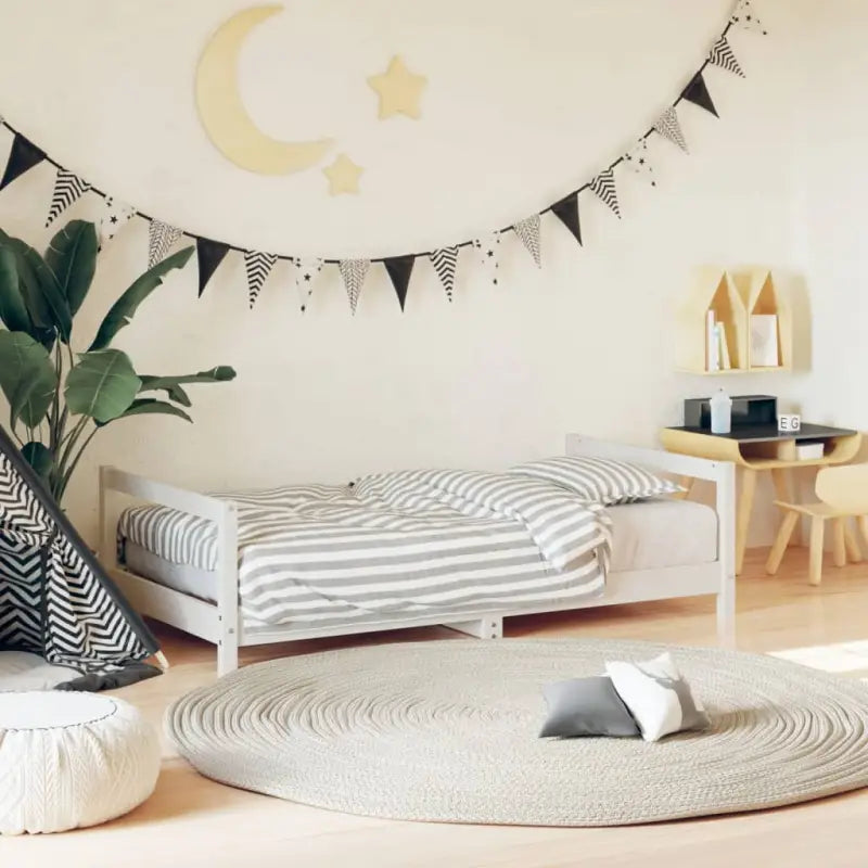 Houten Peuterrandbeden van massief grenenhout met tijdloos design - Wit / 80 x 160 cm - Peuter- & kinderbedden