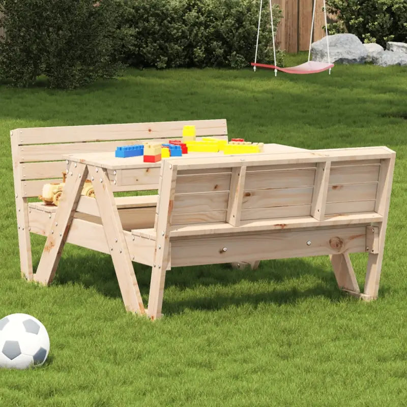 Houten picknicktafel van massief grenenhout voor kinderbaksesspellen - Natuurlijk grenenhout / 1 - Tuintafels