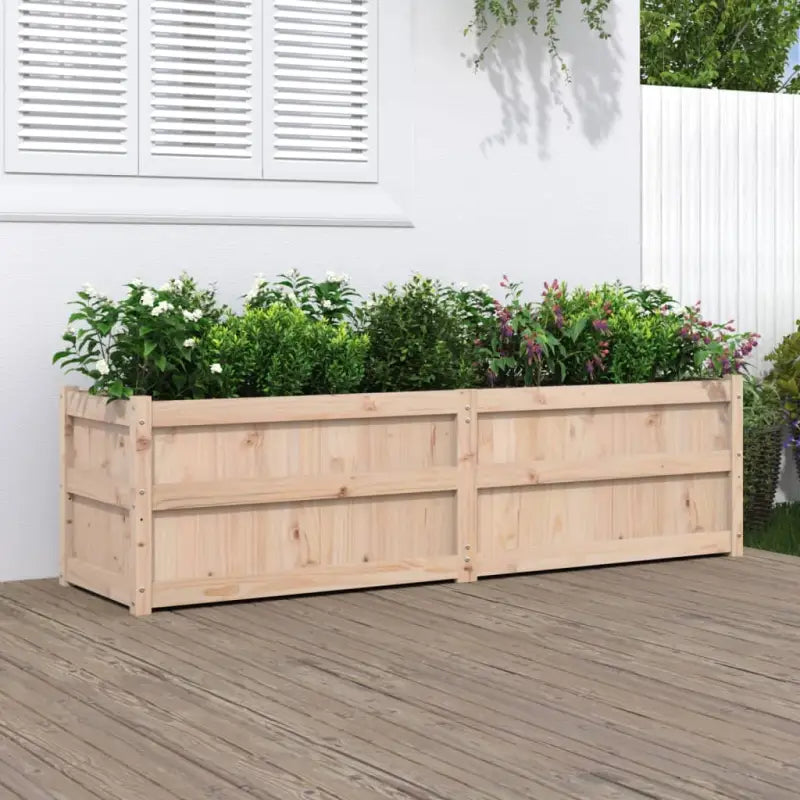 Houten plantenbak van massief grenenhout voor tuin en balkon - Natuurlijk grenenhout / 1 - Bloempotten & plantenbakken
