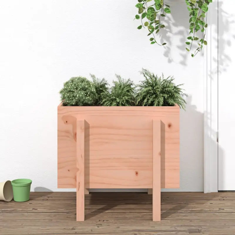 Houten plantenbak van massief grenenhout voor tuin en balkon - Natuurlijk douglashout / 62 x 50 x 57 cm / 1