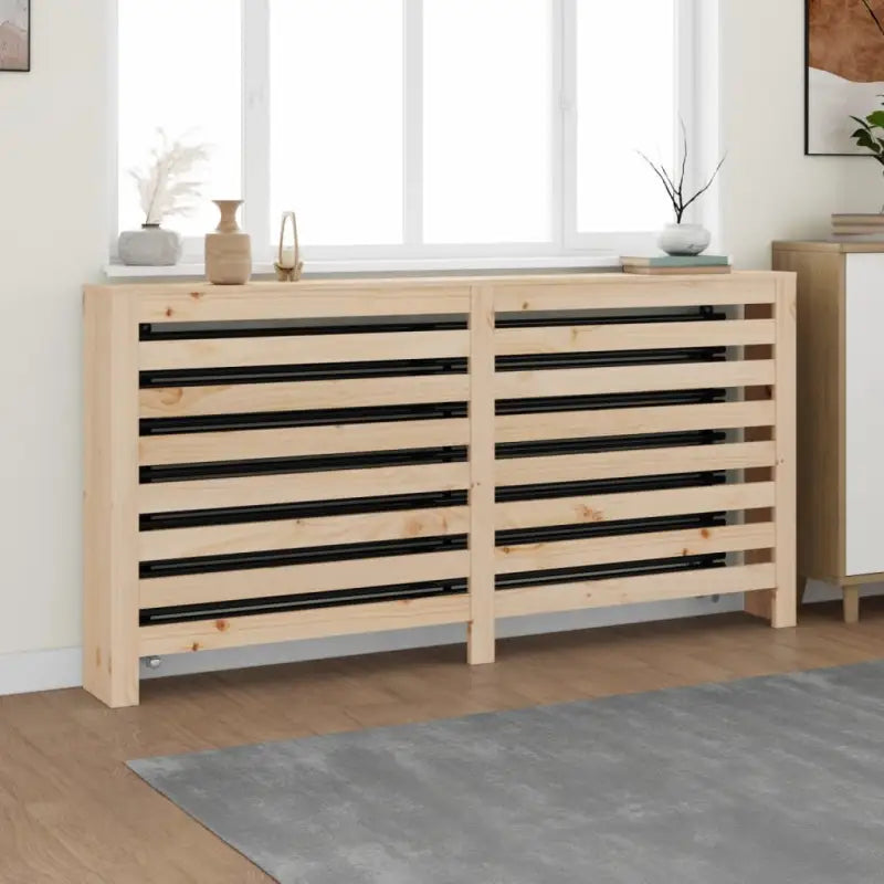 Houten radiatorombouw van massief grenenhout voor decoratie en extra plankruimte - Naturel / 169 x 19 x 84 cm / 1