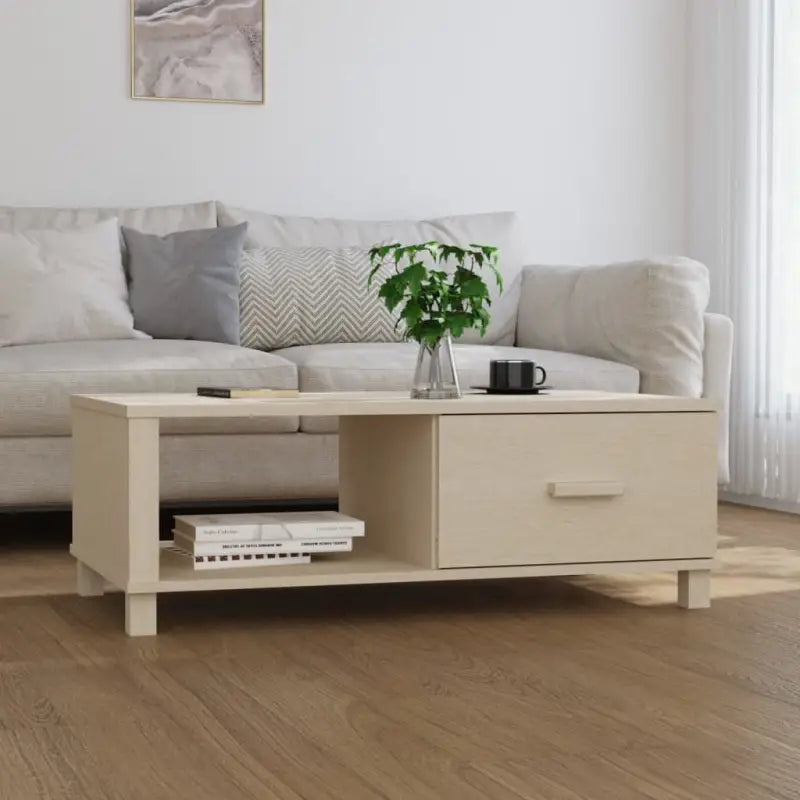 Houten salontafel van massief grenenhout voor een stijlvolle woonkamer - Honingbruin / 1 - Salontafels