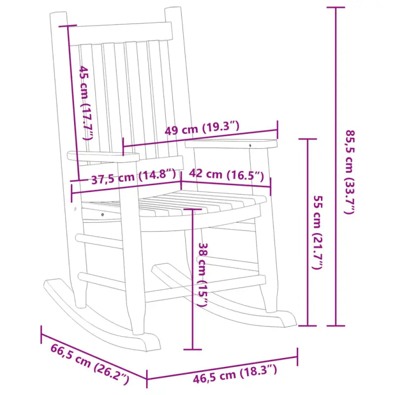 Houten Schommelstoel voor Buiten met Stevige Populierenhouten Frame - Schommelstoelen