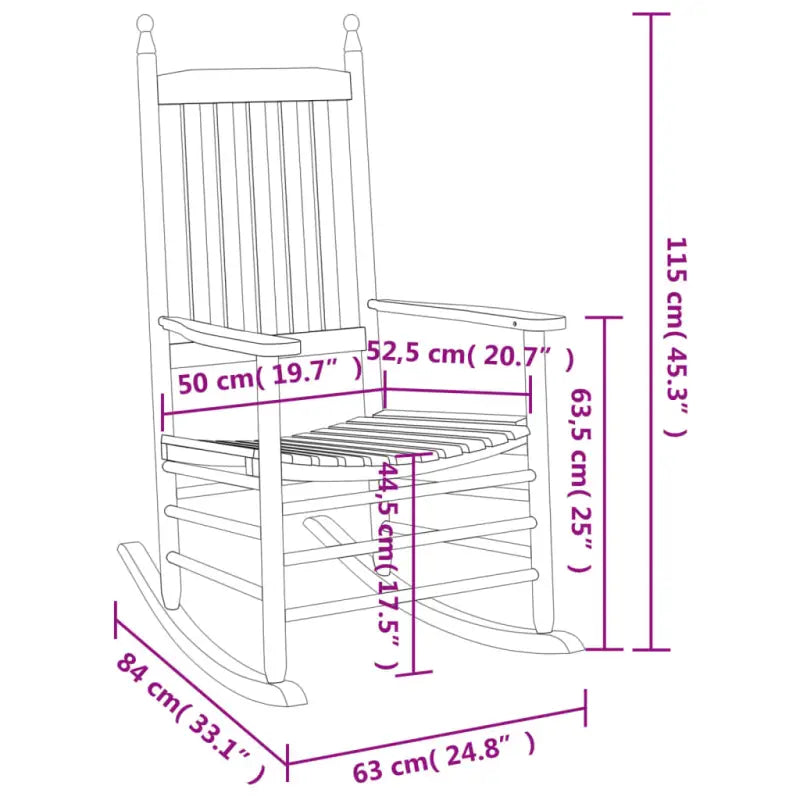 Houten schommelstoelen met gebogen zitting van massief populierenhout - Schommelstoelen