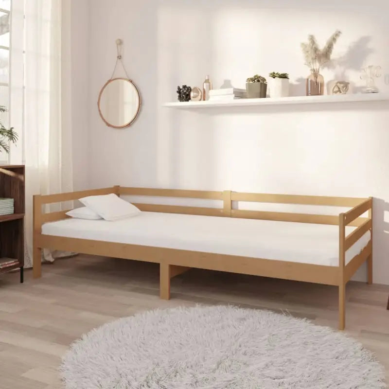 Houten slaapbank van massief grenenhout voor comfortabel logeerplezier - Honingbruin - Bedden & bedframes