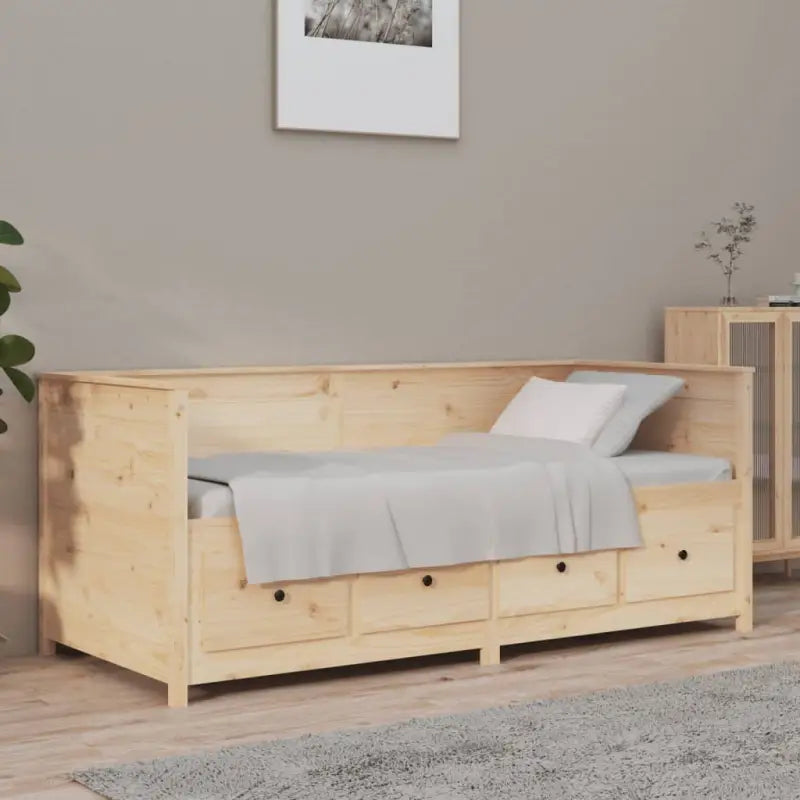 Houten slaapbank van massief grenenhout voor gasten blijven slapen - Naturel / 75 x 190 cm - Bedden & bedframes