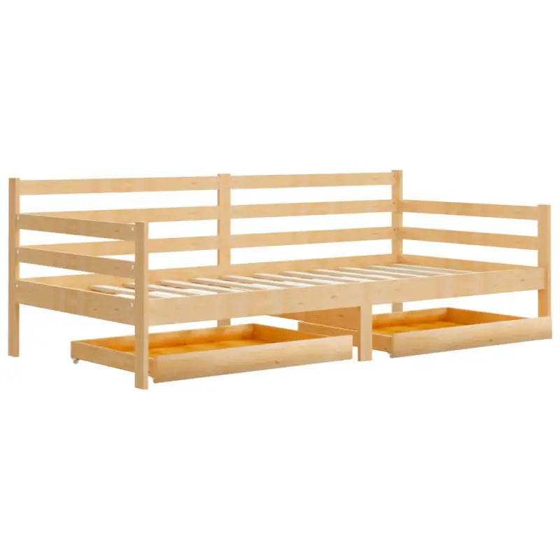 Houten slaapbank van massief grenenhout voor gasten en zitcomfort - Bruin - Bedden & bedframes