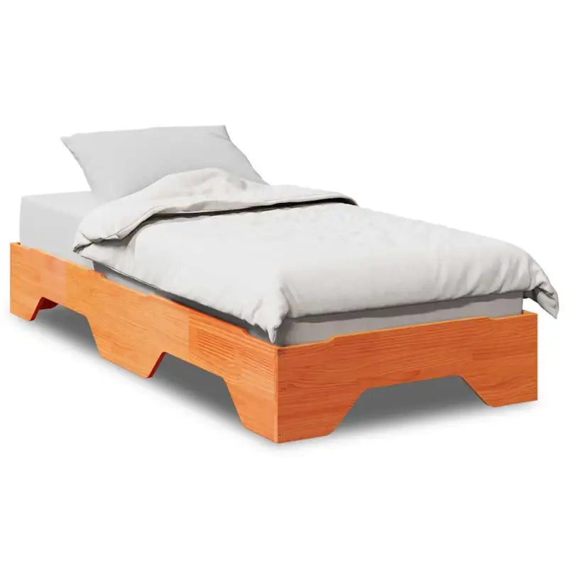 Houten stapelbaar bedframe van massief grenenhout voor twee bedden - Wasbruin / 90 x 200 cm - Bedden & bedframes
