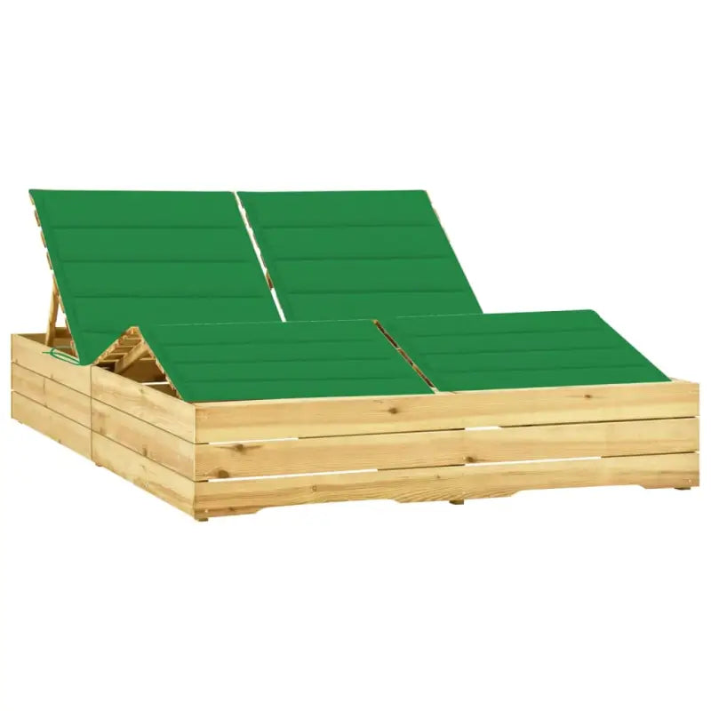 Houten tuinbed met kussens voor rustieke buitenstijl - Groen / 1 - Ligstoelen