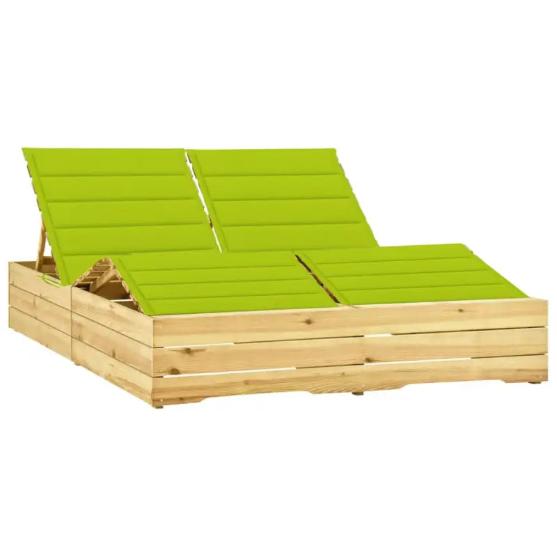 Houten tuinbed met kussens voor rustieke buitenstijl - Heldergroen / 1 - Ligstoelen