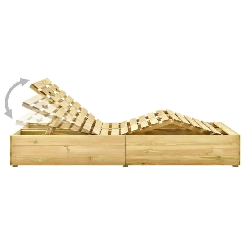 Houten tuinbed met kussens voor rustieke buitenstijl - Ligstoelen