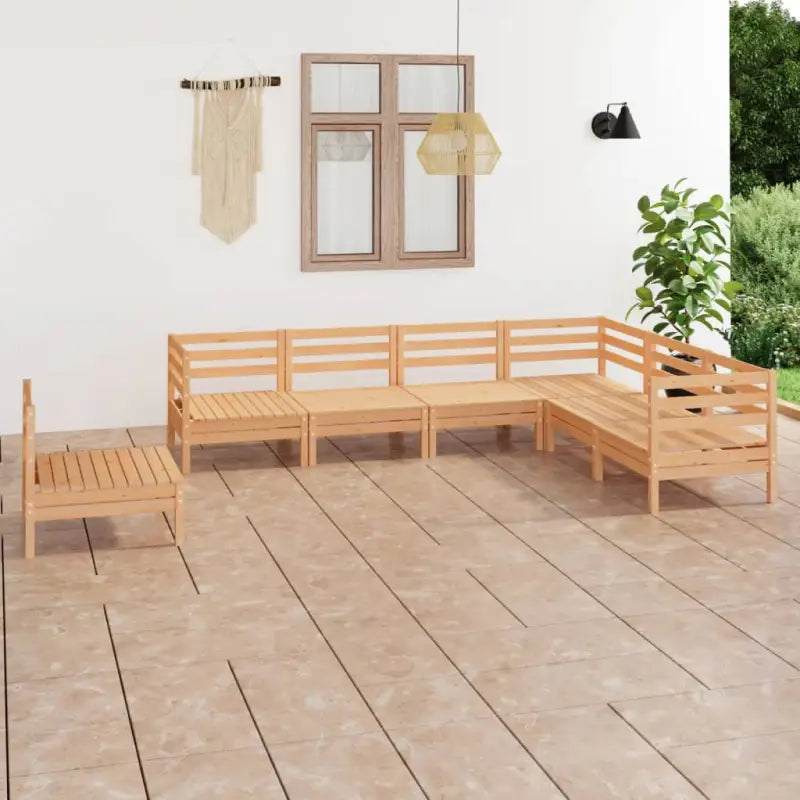Houten tuinset van massief grenenhout voor ontspanning en gezelschap - Naturel - Tuinsets