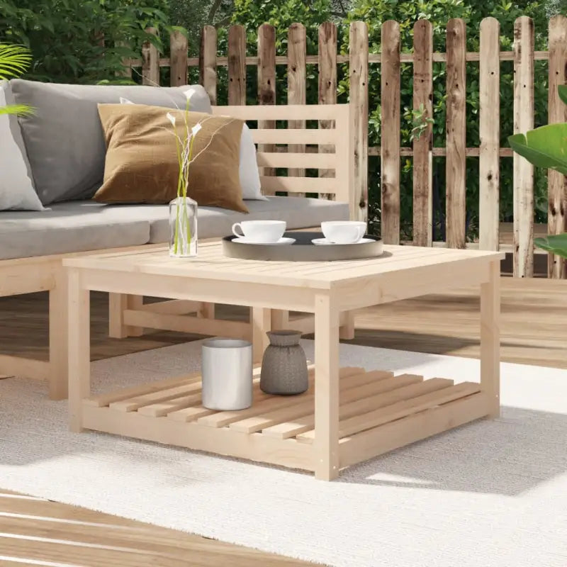 Houten tuintafel van massief grenenhout voor tuin en terras - Natuurlijk grenenhout / 82.5 x 82.5 x 45 cm / 1