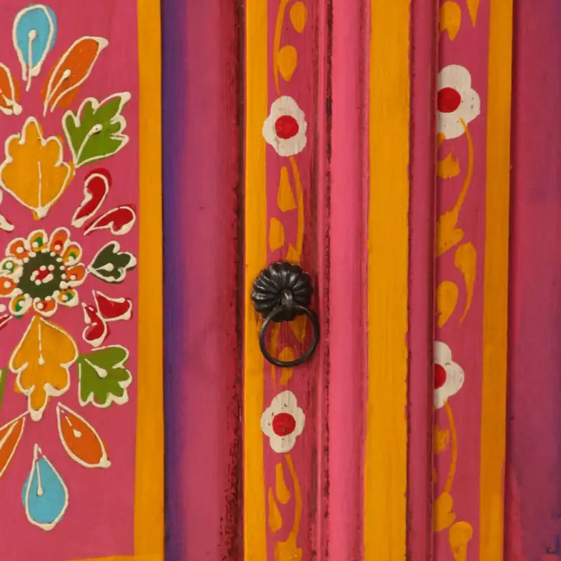 Houten Tv-meubel met decoratieve details van massief mangohout - Tv-meubels