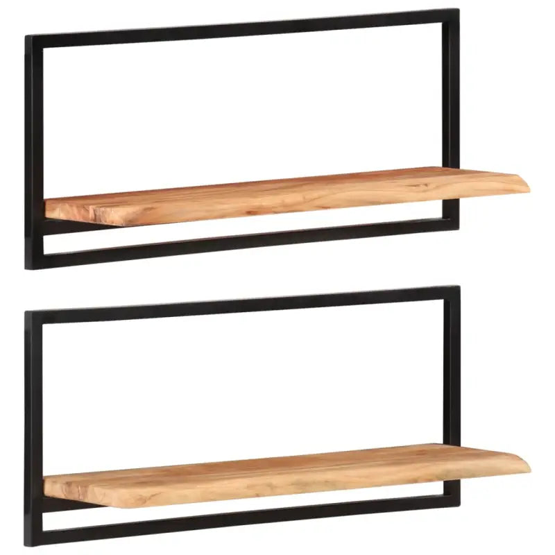 Houten Wandplanken van Massief Acaciahout voor Boeken en Decoratie - 80 x 25 x 35 cm / 2 / 1 - Wandplanken