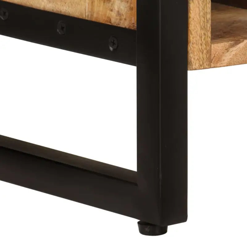 Houten wijnrek van massief mangohout met gepoedercoat ijzer - Wijnrekken