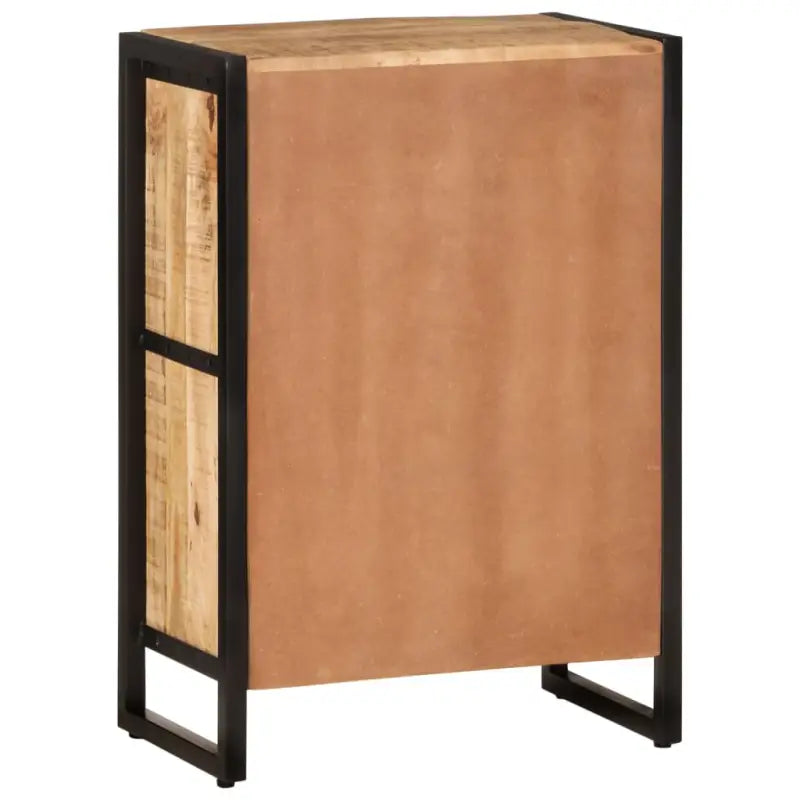 Houten wijnrek van massief mangohout met gepoedercoat ijzer - Wijnrekken