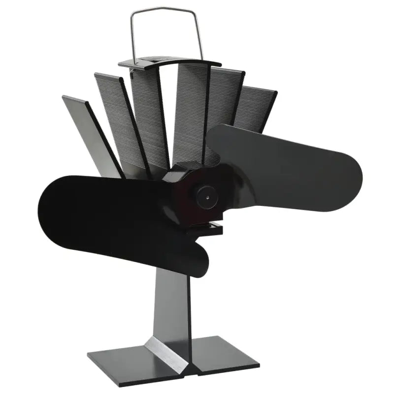 Houtkachel ventilator van geanodiseerd aluminium voor efficiënte verwarming - 21 x 12,5 x 21,5 cm (2 vinnen)