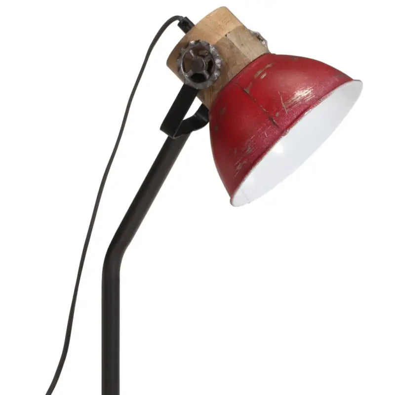 Industriële bureaulamp met massief mangohout en e27 fitting - Lampen