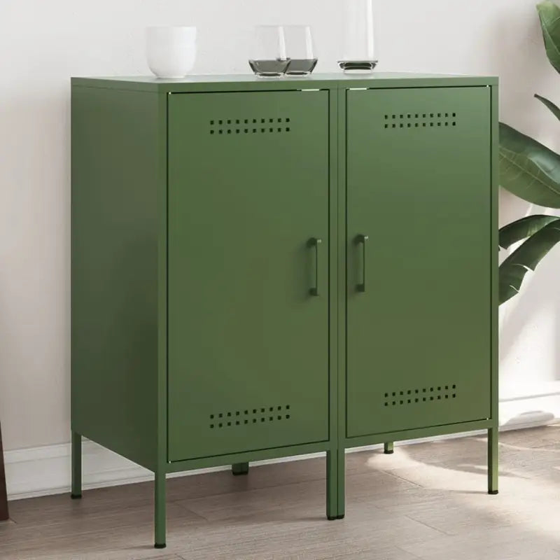 Industriële dressoir met koudgewalst staal en verstelbare schroefpoten - Groen / 2 - Dressoirs & buffetkasten