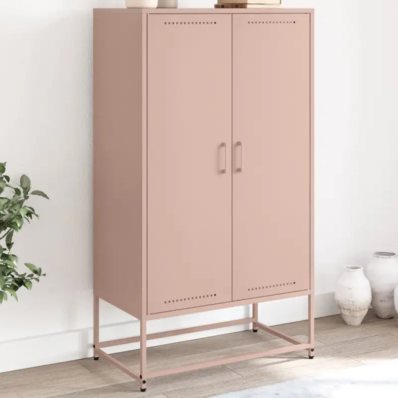 Industriële hoge kast voor woonkamer en slaapkamer van robuust staal - Roze / 1 - Dressoirs & buffetkasten